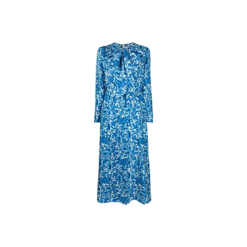 Valentino Long-Sleeved Dresses Women's Blue-0