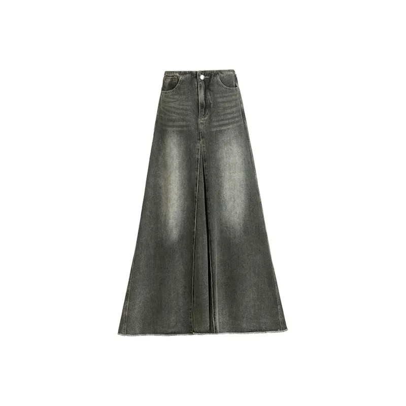 Wen Shan Denim Long Skirt Women's-3