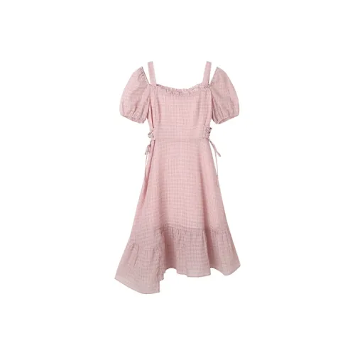 Pit Short-Sleeved Dresses Women's Pink