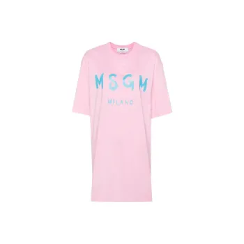MSGM Short Sleeved Dress Women's Light Pink