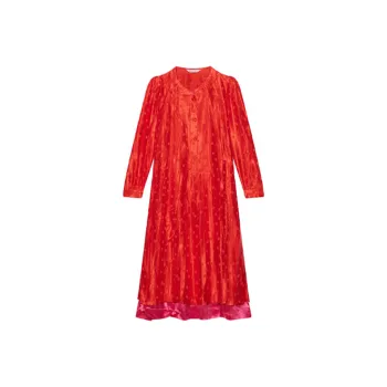 Balenciaga Long-Sleeved Dresses Women's Rose Red