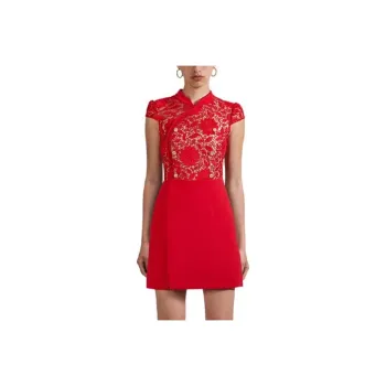 Self portrait SS23 Short Sleeved Dresses Women's Red