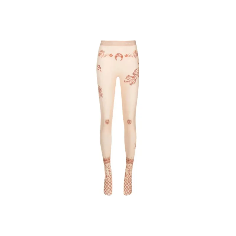 marine serre Regenerated Henna-print Leggings-0