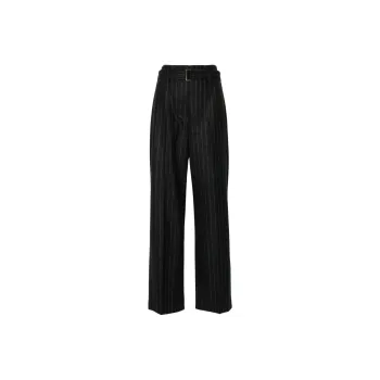 Brunello Cucinelli Striped Belted Trousers