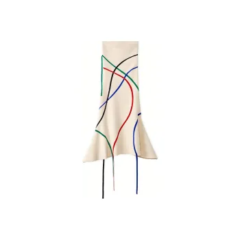LOEWE Graphic Jacquard Bustier Dress 'White/Multicolor'