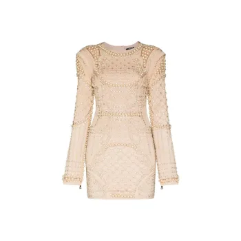 BALMAIN Long-Sleeved Dresses Women's Beige