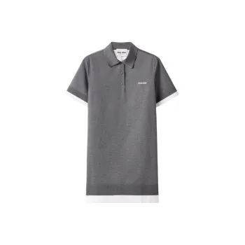 MIU MIU Logo Embroidered Short Sleeved Polo Dress