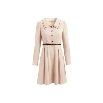 Olrain SS22 A Line Skirt Dress Apricot