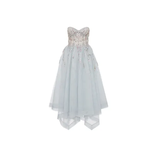 Alexander McQueen Sleeveless Dresses Women's Light Blue