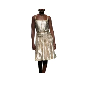 CHANEL SS23 Sleeveless Dress Women's Gold