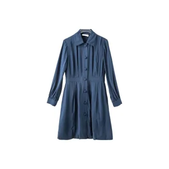 COACH Long Sleeved Dresses Women's Navy