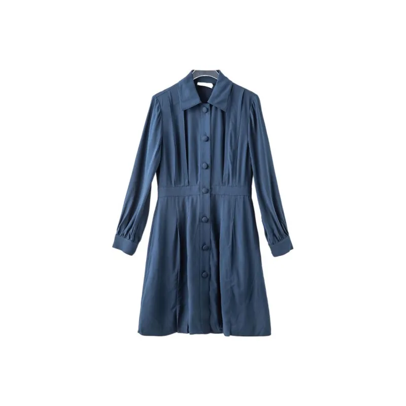 COACH Long Sleeved Dresses Women's Navy-0