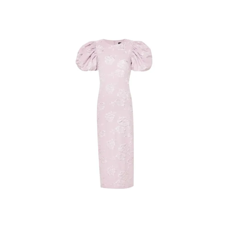 Rotate Patterned jacquard Midi Dress-0