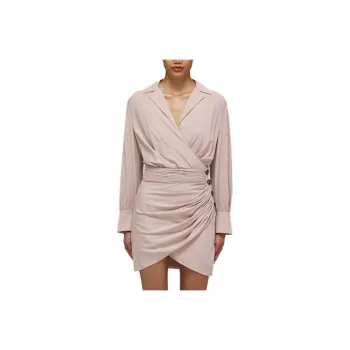 Self portrait Long Sleeved Dress Women's Light Coffee