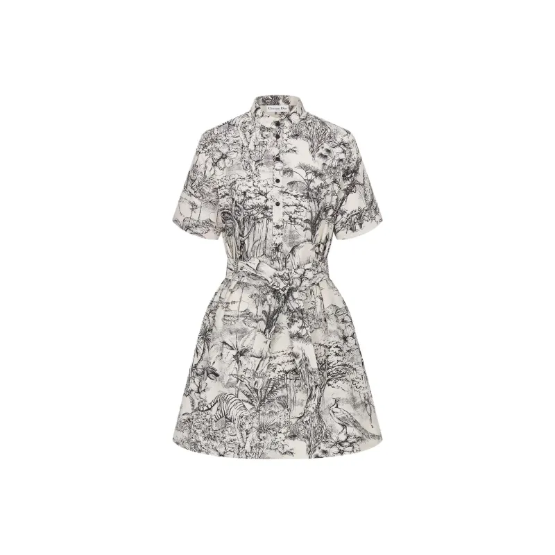 DIOR SS23 Short-Sleeved Dresses Women's Gray White-0