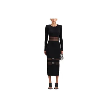 Self portrait Long Sleeved Dresses Women's Black