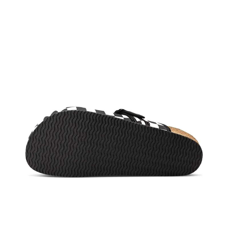 HART DAVIS Cork Sole Abrasion Resistant Slip Resistant Closed Toe Slippers Unisex Black White-6
