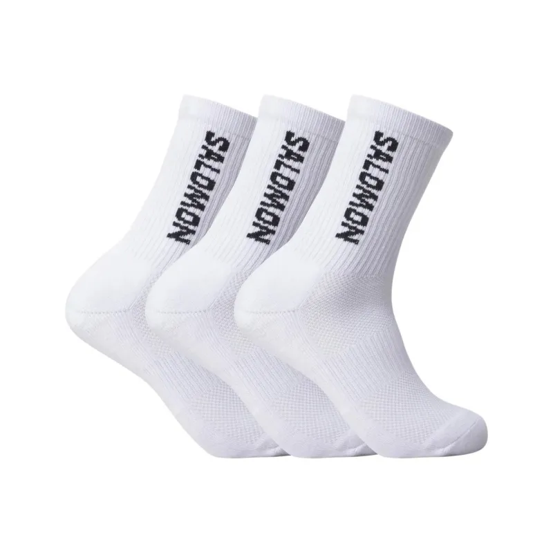 SALOMON Mid Calf Socks Unisex 3 Pack White-1