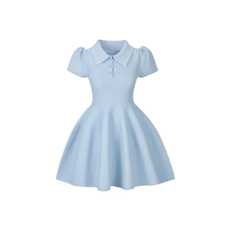 JOSR Short Sleeved Dresses Women's Blue-0