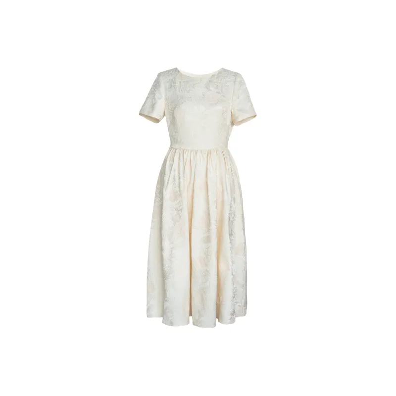 ROEYSHOUSE Short Sleeved Dresses Women's Apricot-0