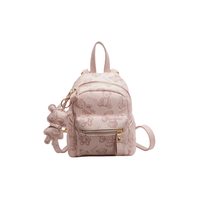 RIVMIND PU Backpack Women's White/Black/Pink/Brown-5