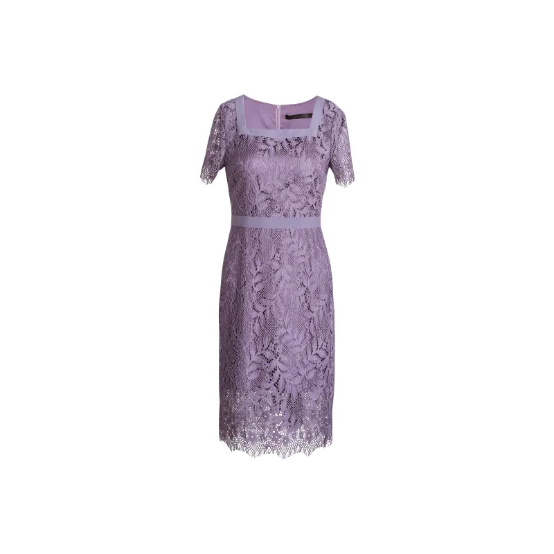 ROEYSHOUSE Short Sleeved Dress Women's Taro Purple-0