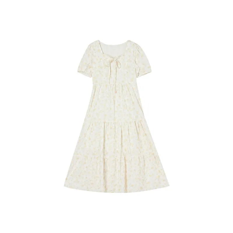 SKYA Short Sleeved Dresses Women's White-0