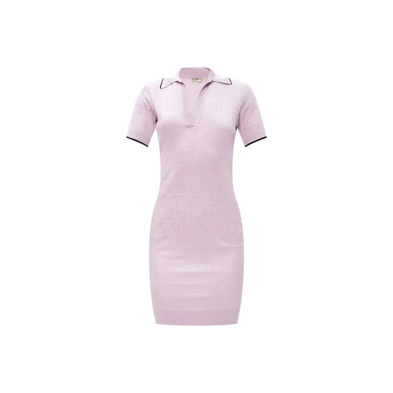 FENDI SS21 Short-Sleeved Dresses Women's Pink Purple-0