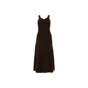 JIL SANDER Ribbed Knitted Flared Midi Dress