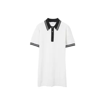 Burberry Check Stripe trim Polo Dress