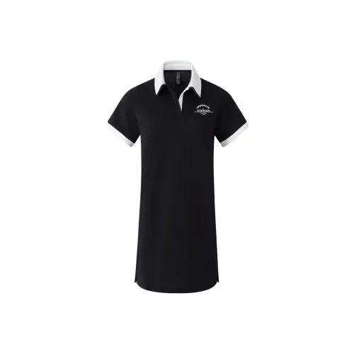 Adidas Verbiage Dress Short Sleeved Dresses Women's Black