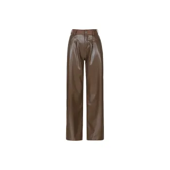 Wen Shan Leather Pants Women's Coffee