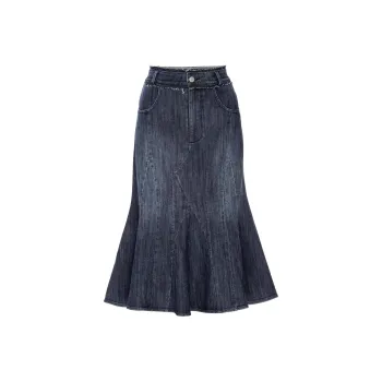 Miaou GAUDI SKIRT Denim Long Skirts Women's Blue