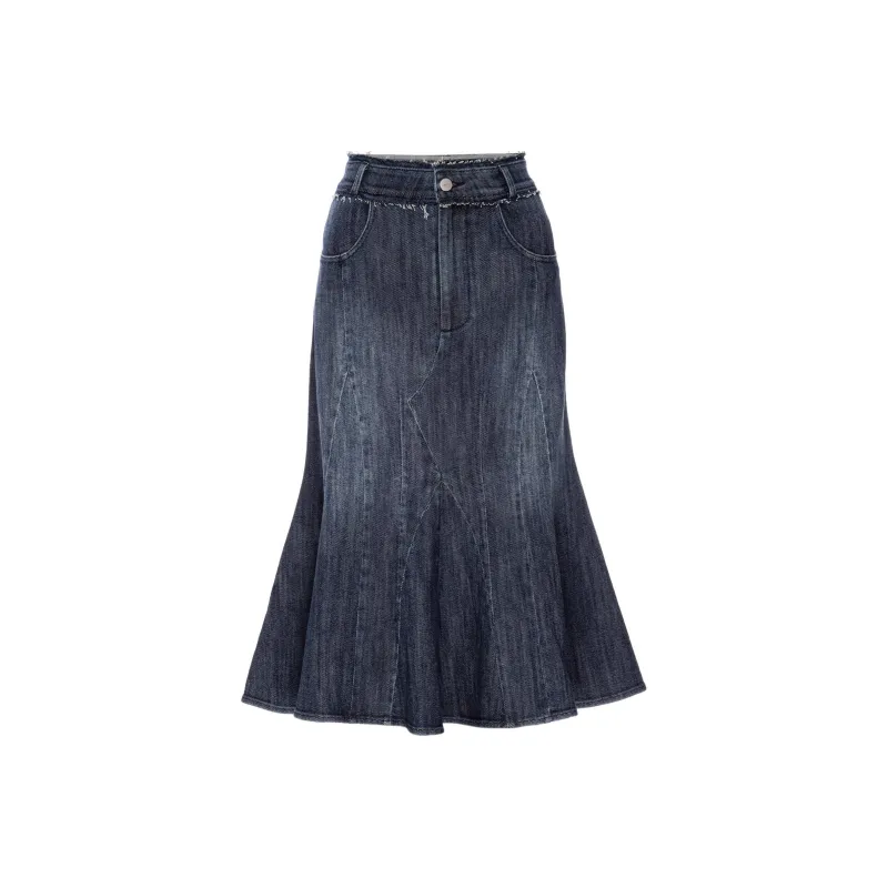 Miaou GAUDI SKIRT Denim Long Skirts Women's Blue-0