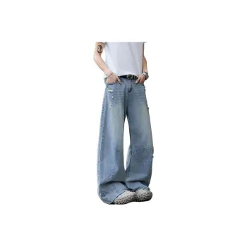 Menglaini Jeans Unisex Blue