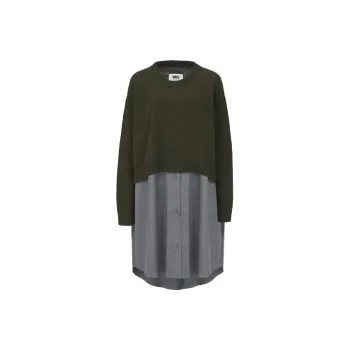 MM6 Maison Margiela Long Sleeved Dresses Women's Gray