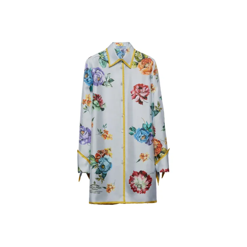 PRADA Floral-print Silk Shirtdress-0