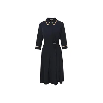 BBLLUUEE Long Sleeved Dress Women's Ink Blue
