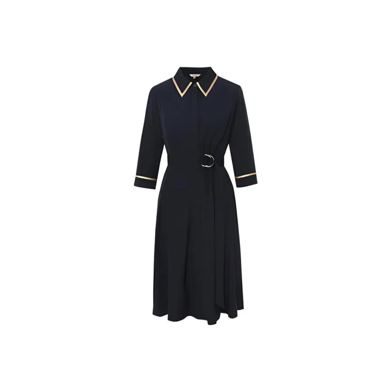BBLLUUEE Long Sleeved Dress Women's Ink Blue-0