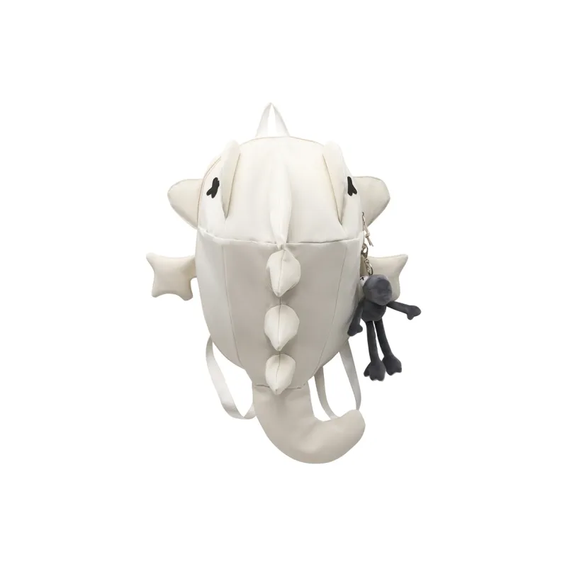 Kaka Tree Nylon Backpack Unisex Black/Gray/White-2