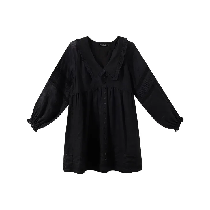 YUMOMO STAR Long Sleeved Dresses Women's Black-0