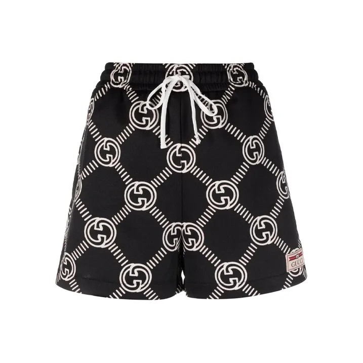 GUCCI Motif print Drawstring waist Shorts-0