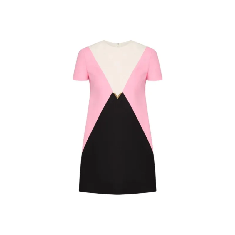 Valentino SS24 Short-Sleeved Dresses Women's Black White Pink-0