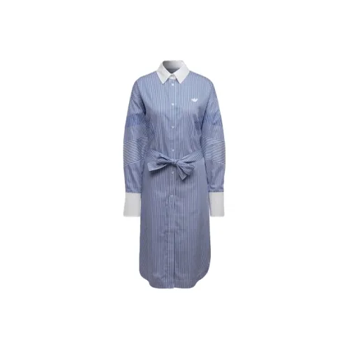Adidas Originals Blue Version Collection Long Sleeved Dresses Women's Blue