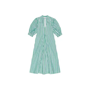 GANNI SS24 Short Sleeved Dress Women's Mint Green