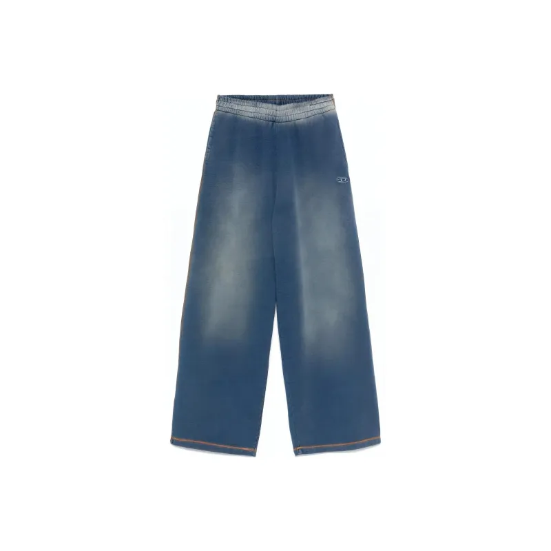 DIESEL Logo Embroidered Wide Leg Sweatpants-0