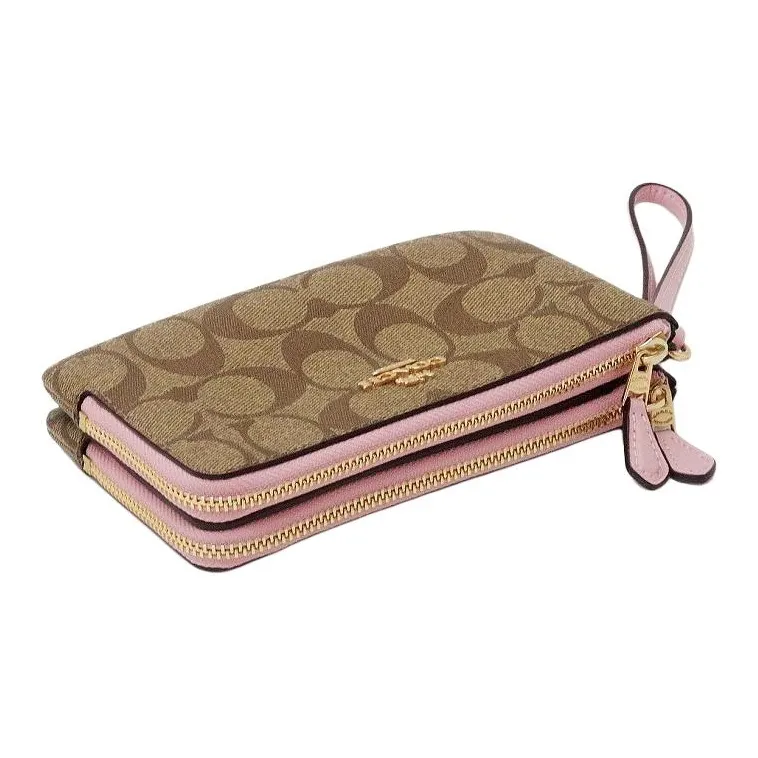 COACH PVC Clutch Mini Women's Khaki & Pink-2