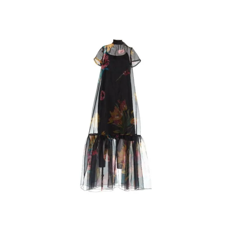 Staud Calluna Floral print Semi sheer Maxi Dress-0