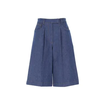 FENDI SS23 Casual Shorts Women's Denim Blue