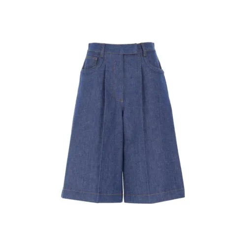 FENDI SS23 Casual Shorts Women's Denim Blue